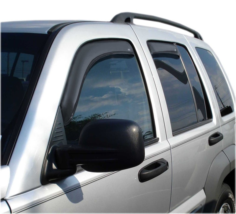 AVS 02-07 Jeep Liberty Ventvisor In-Channel Front & Rear Window Deflectors 4pc - Smoke AVS Wind Deflectors  AXOPROS