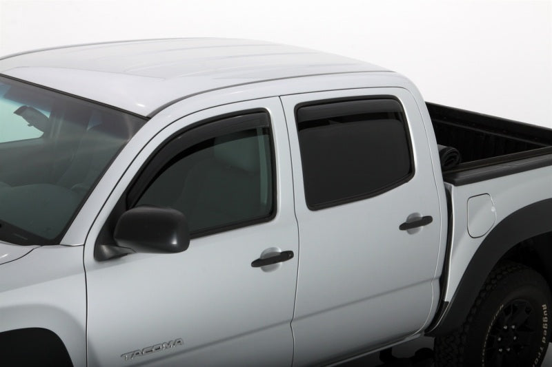 AVS 05-15 Toyota Tacoma Double Cab Ventvisor In-Channel Front & Rear Window Deflectors 4pc - Smoke AVS Wind Deflectors  AXOPROS