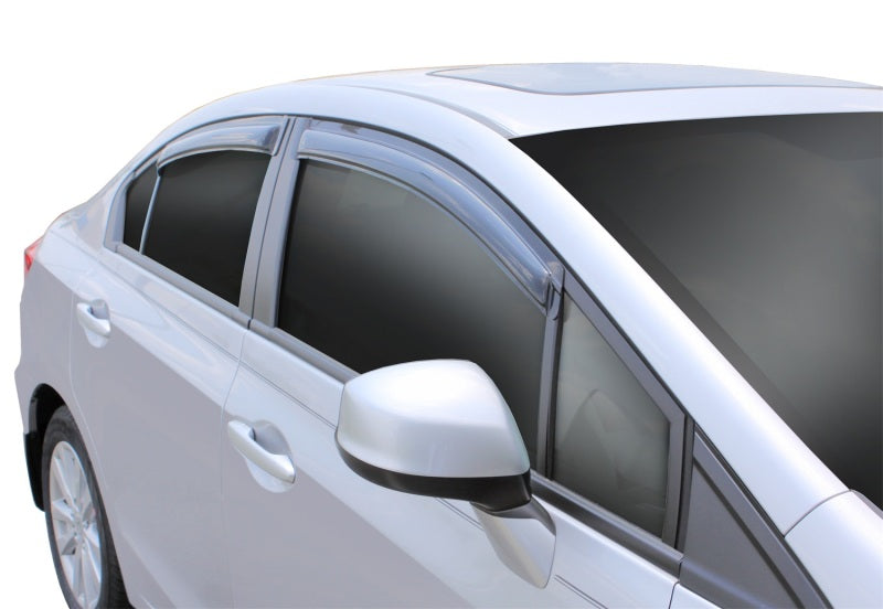 AVS 12-15 Honda Civic Ventvisor Outside Mount Window Deflectors 4pc - Smoke AVS Wind Deflectors  AXOPROS
