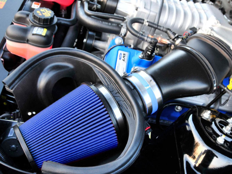 Airaid 10-14 Ford Mustang Shelby 5.4L Supercharged Direct Replacement Filter - Dry / Blue Media Airaid Air Filters - Direct Fit  AXOPROS