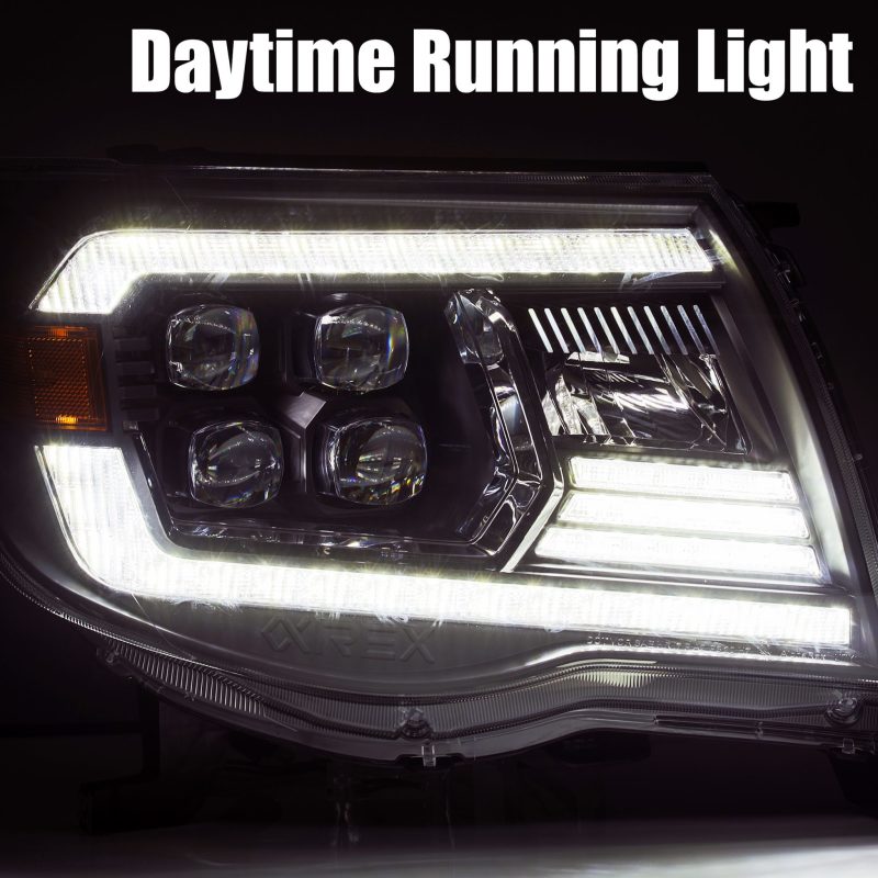 AlphaRex 05-11 Toyota Tacoma NOVA LED Projector Headlights Plank Style Black w/Activation Light/DRL AlphaRex Headlights  AXOPROS