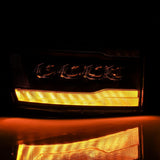 AlphaRex 06-08 Dodge Ram 1500HD NOVA LED ProjHeadlights Plank Style Blk w/Seq Signal/DRL/Amber LED AlphaRex Headlights  AXOPROS