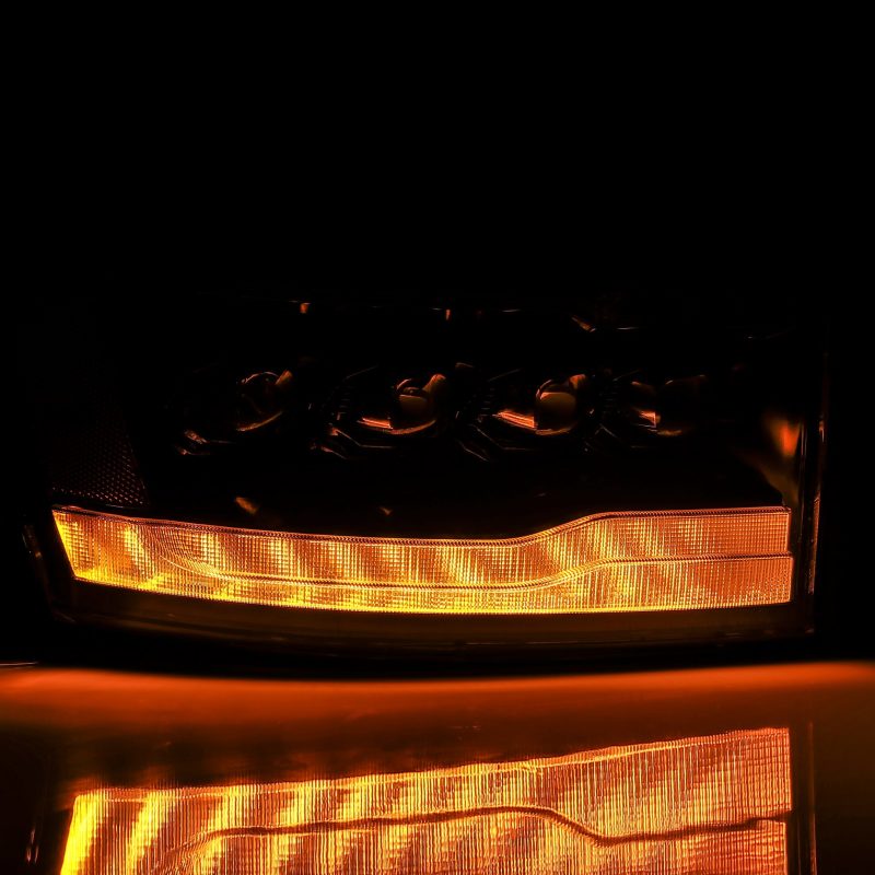 AlphaRex 06-08 Ram 1500HD NOVA LED Proj Headlights Plnk Style Alpha Blk w/Seq Signal/DRL/Amber LED AlphaRex Headlights  AXOPROS