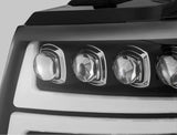 AlphaRex 07-13 Chevy Avalanche NOVA LED Proj Headlights Plank Style Matte Black w/Activ Light/DRL AlphaRex Headlights  AXOPROS