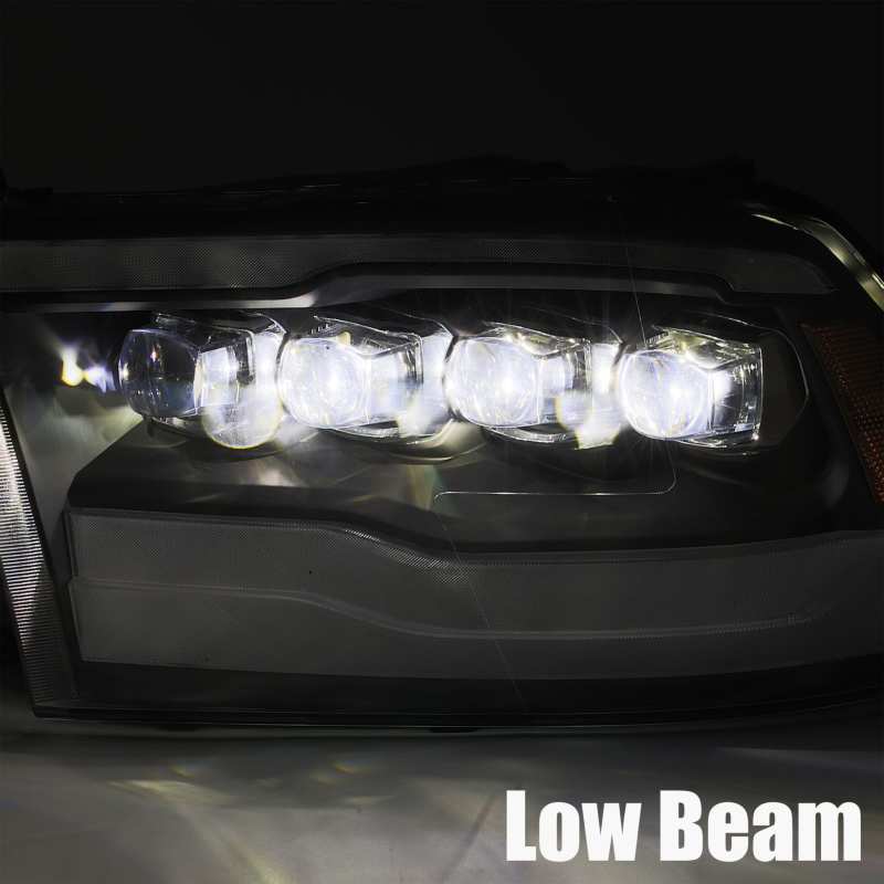 AlphaRex 09-18 Dodge Ram 1500HD NOVA LED Projector Headlights Plank Style Design Alpha Black w/DRL AlphaRex Headlights  AXOPROS