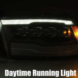 AlphaRex 09-18 Dodge Ram 1500HD NOVA LED Projector Headlights Plank Style Design Alpha Black w/DRL AlphaRex Headlights  AXOPROS