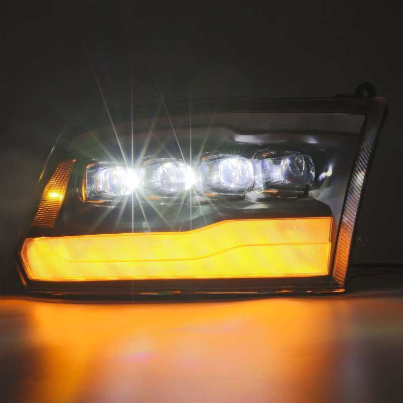 AlphaRex 09-18 Dodge Ram 1500HD NOVA LED Projector Headlights Plank Style Design Alpha Black w/DRL AlphaRex Headlights  AXOPROS