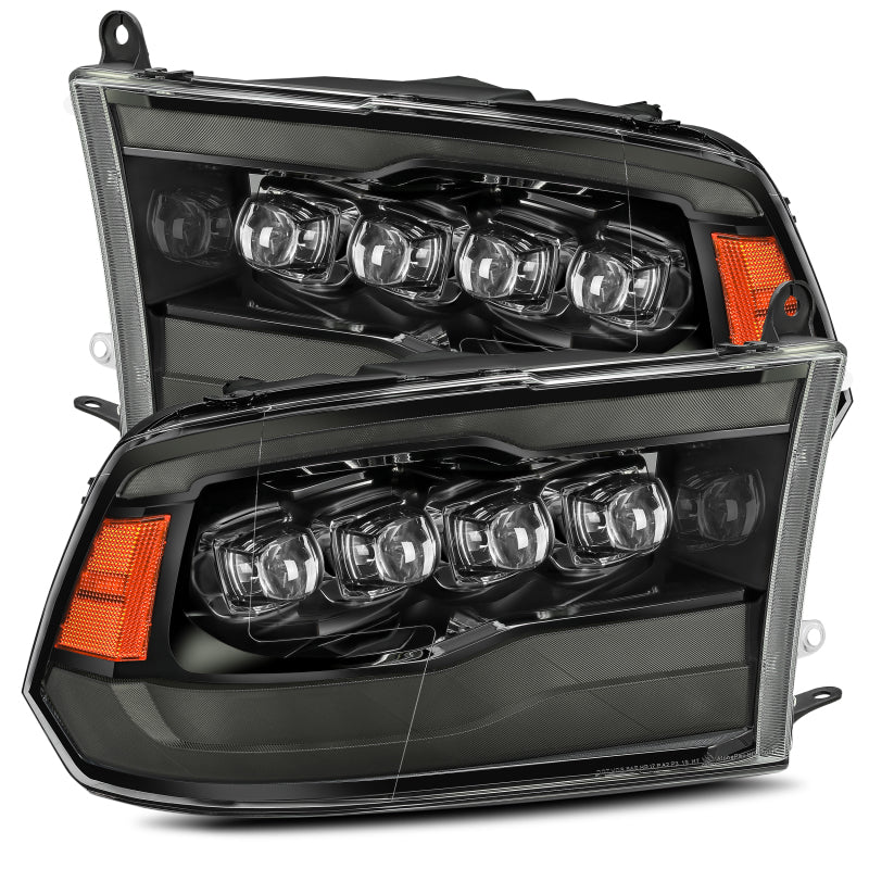 AlphaRex 09-18 Dodge Ram 1500HD NOVA LED Projector Headlights Plank Style Design Alpha Black w/DRL AlphaRex Headlights  AXOPROS