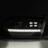 AlphaRex 09-18 Dodge Ram 1500HD PRO-Series Proj Headlights Plank Style Alpha Black w/Seq Signal/DRL AlphaRex Headlights  AXOPROS