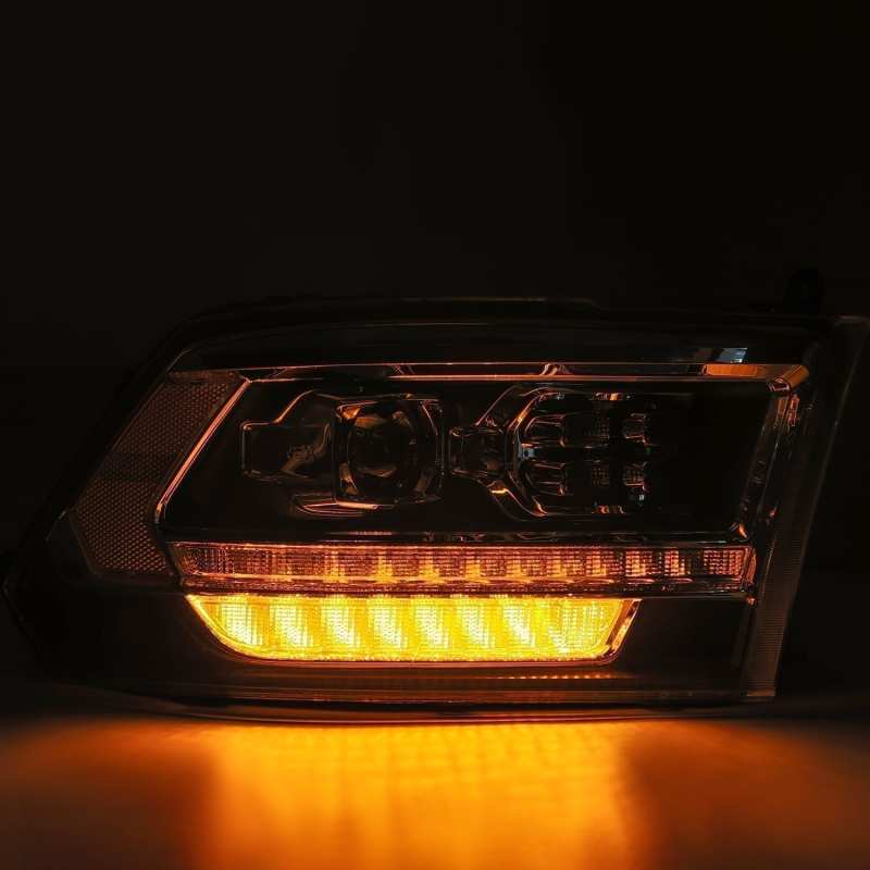 AlphaRex 09-18 Dodge Ram 2500 LUXX LED Proj Headlights Plank Style Black w/Activ Light/DRL AlphaRex Headlights  AXOPROS