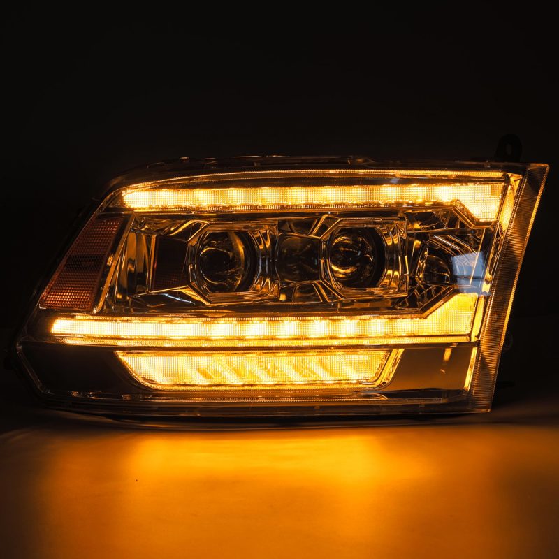 AlphaRex 09-18 Dodge Ram 2500 LUXX LED Proj Headlights Plank Style Chrm w/Activ Light/Seq Signal/DRL AlphaRex Headlights  AXOPROS