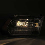 AlphaRex 09-18 Dodge Ram 2500HD LUXX LED Proj Headlights Plank Style Black w/Seq Signal/Smoked DRL AlphaRex Headlights  AXOPROS
