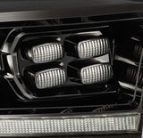 AlphaRex 09-18 Dodge Ram 2500HD LUXX LED Proj Headlights Plank Style Black w/Seq Signal/Smoked DRL AlphaRex Headlights  AXOPROS