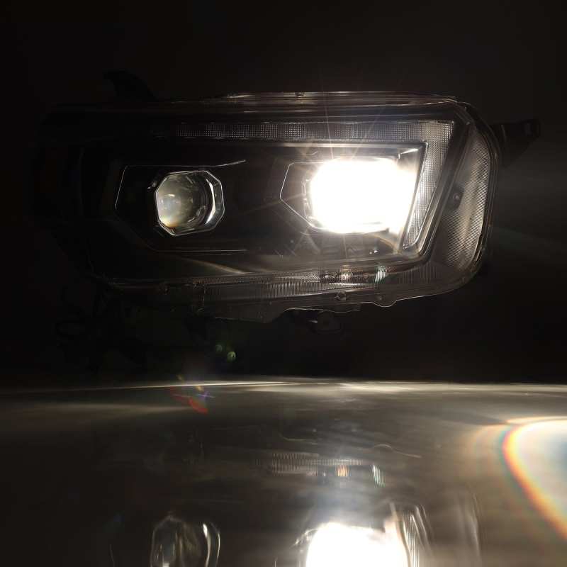 AlphaRex 10-13 Toyota 4Runner PRO-Series Projector Headlights Plank Style Black w/Seq Signal/DRL AlphaRex Headlights  AXOPROS