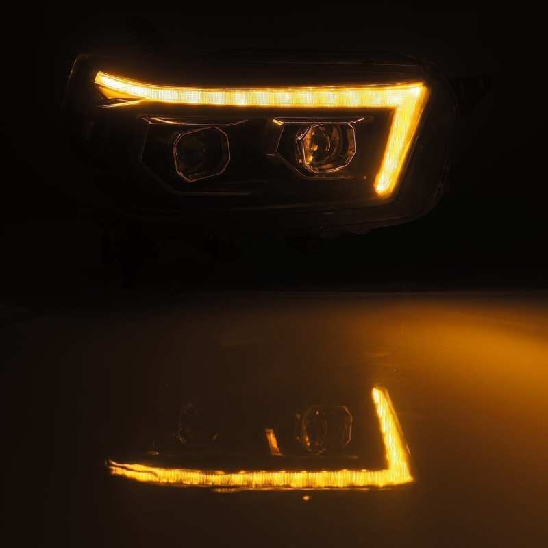 AlphaRex 10-13 Toyota 4Runner PRO-Series Projector Headlights Plank Style Black w/Seq Signal/DRL AlphaRex Headlights  AXOPROS