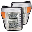AlphaRex 11-16 Ford F-350 SD NOVA LED Proj Headlights Plank Style Chrm w/Activ Light/Seq Signal AlphaRex Headlights  AXOPROS