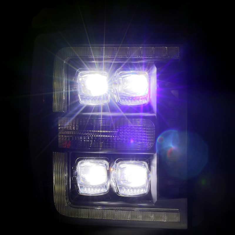 AlphaRex 11-16 Ford F-350 SD NOVA LED Proj Headlights Plank Style Chrm w/Activ Light/Seq Signal AlphaRex Headlights  AXOPROS