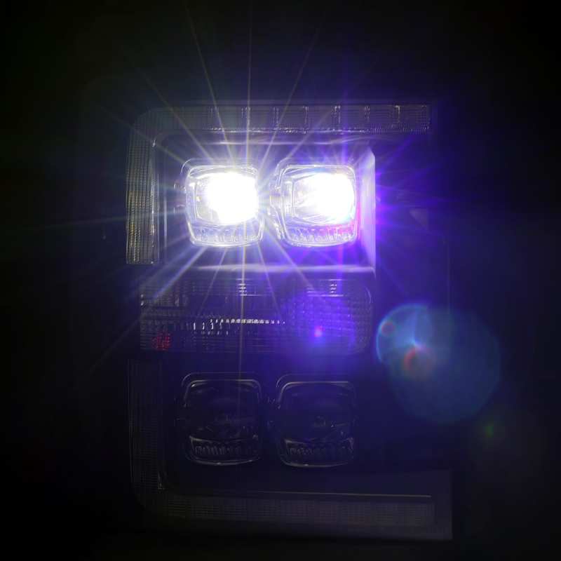 AlphaRex 11-16 Ford F-350 SD NOVA LED Proj Headlights Plank Style Chrm w/Activ Light/Seq Signal AlphaRex Headlights  AXOPROS