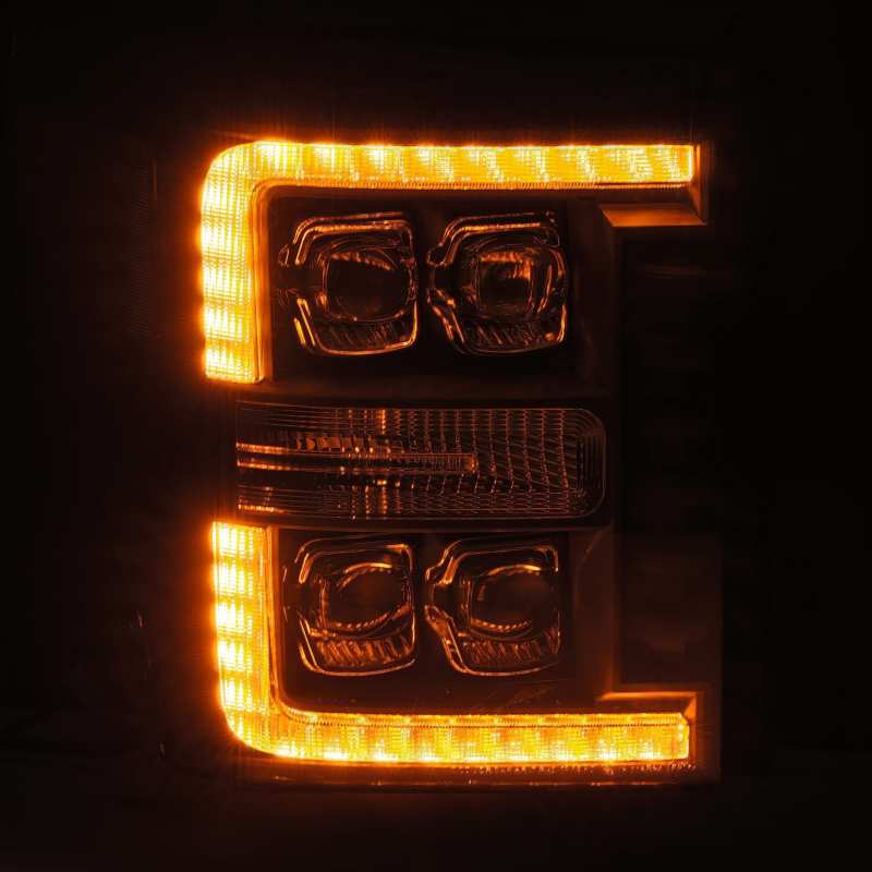 AlphaRex 11-16 Ford F-350 SD NOVA LED Proj Headlights Plank Style Chrm w/Activ Light/Seq Signal AlphaRex Headlights  AXOPROS