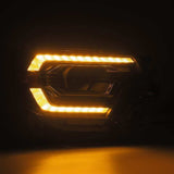 AlphaRex 12-15 Toyota Tacoma LUXX LED Projector Headlights Plank Style Black w/DRL AlphaRex Headlights  AXOPROS