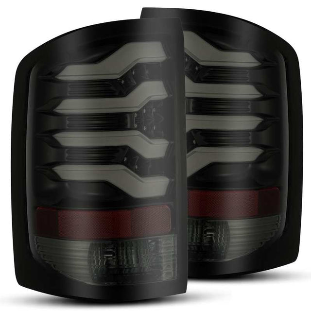 AlphaRex 14-18 GMC Sierra 1500 PRO-Series LED Tail Lights Jet Black AlphaRex Tail Lights  AXOPROS