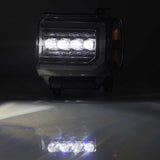 AlphaRex 14-18 GMC Sierra NOVA LED Proj Headlights Plank Style Black w/Activ Light/Seq Signal/DRL AlphaRex Headlights  AXOPROS
