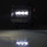 AlphaRex 14-18 GMC Sierra NOVA LED Proj Headlights Plank Style Black w/Activ Light/Seq Signal/DRL AlphaRex Headlights  AXOPROS