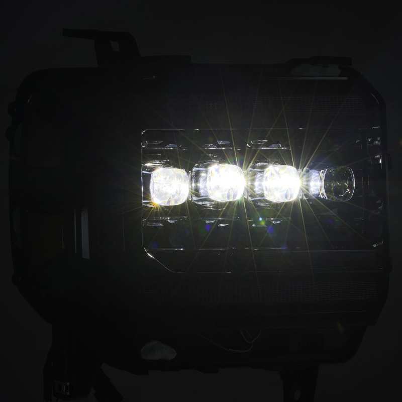 AlphaRex 14-18 GMC Sierra NOVA LED Proj Headlights Plnk Style Alpha Blk w/Activ Light/Seq Signal/DRL AlphaRex Headlights  AXOPROS
