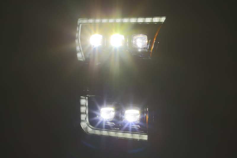 AlphaRex 17-20 Ford Raptor NOVA LED Proj Headlights Plank Style Alpha Black w/Activ Light/Seq Signal AlphaRex Headlights  AXOPROS