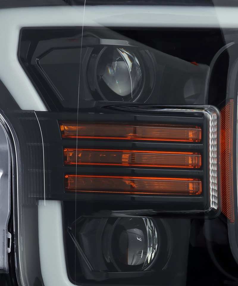 AlphaRex 18-19 Ford F-150 PRO-Series Proj Headlights Plank Style Gloss Blk w/Activ Light/Seq Signal AlphaRex Headlights  AXOPROS