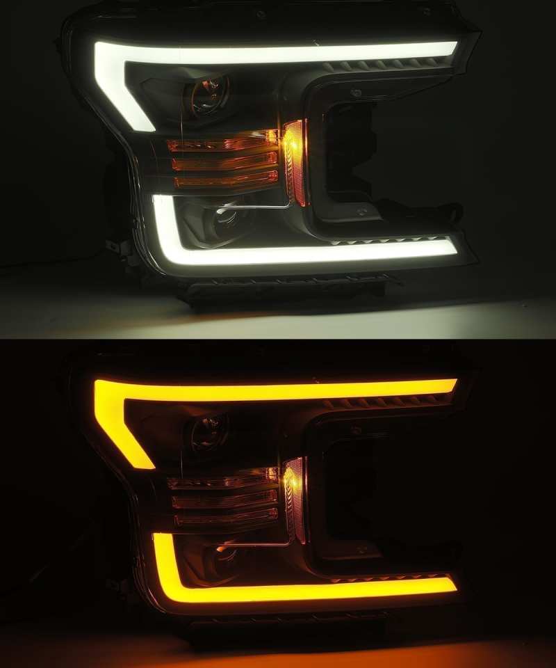 AlphaRex 18-20 Ford F-150 LUXX Style Projector Headlights Alpha Black w/Activation Light/DRL AlphaRex Headlights  AXOPROS