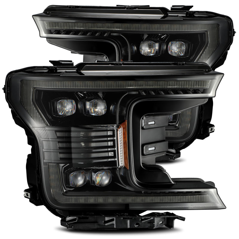 AlphaRex 18-20 Ford F-150 NOVA LED Proj Headlight Plank Style Alpha Blk w/Activ Light/Seq Signal/DRL AlphaRex Headlights  AXOPROS