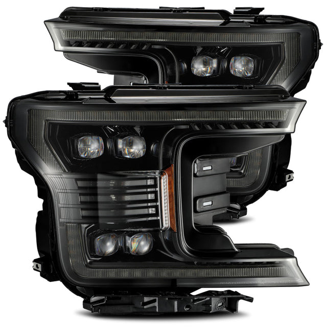 AlphaRex 18-20 Ford F-150 NOVA LED Proj Headlight Plank Style Alpha Blk w/Activ Light/Seq Signal/DRL AlphaRex Headlights  AXOPROS