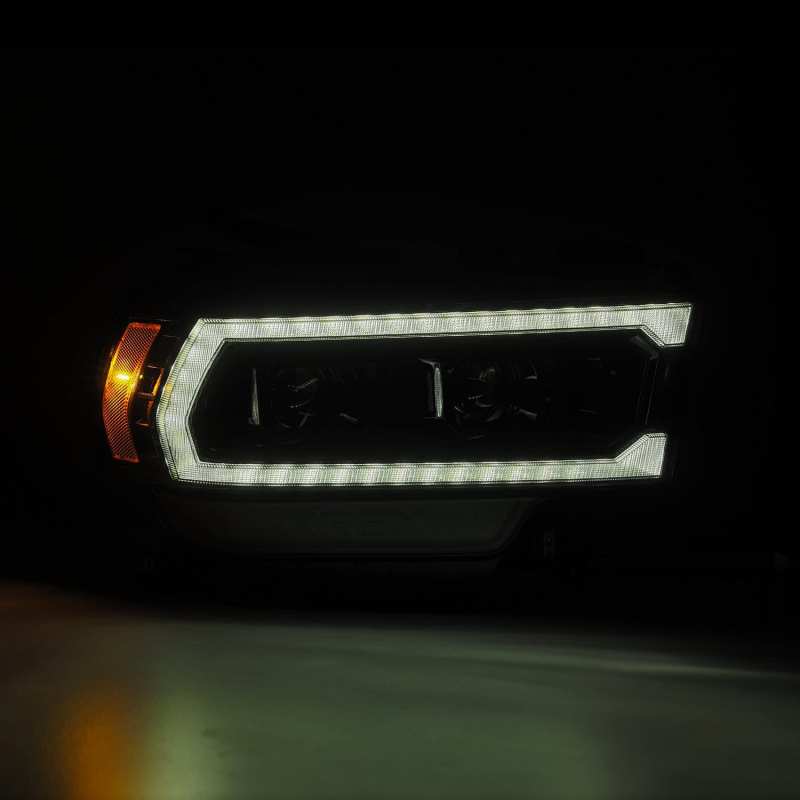 AlphaRex 19-21 Ram 2500 LUXX LED Proj Headlights Plank Style Alpha Blk w/Activ Light/Seq Signal/DRL AlphaRex Headlights  AXOPROS