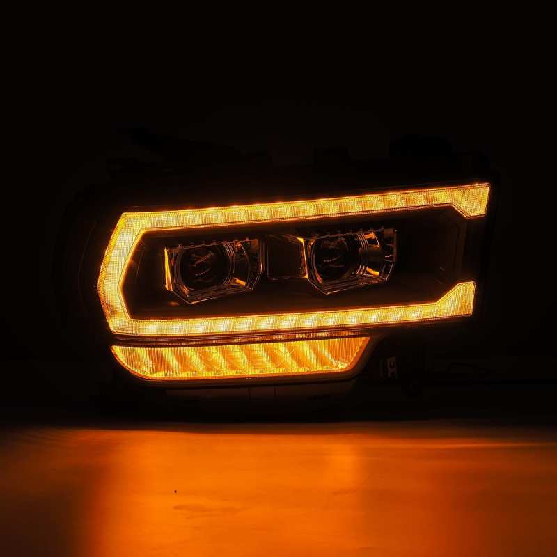 AlphaRex 19-21 Ram 2500 LUXX LED Proj Headlights Plank Style Black w/Activ Light/Seq Signal/DRL AlphaRex Headlights  AXOPROS