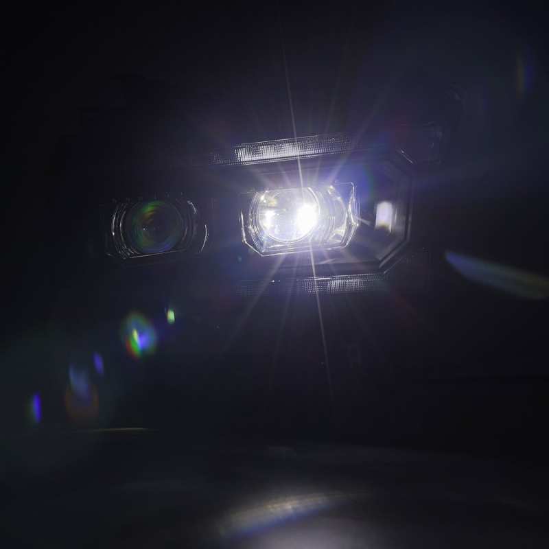 AlphaRex 19-21 Ram 2500 LUXX LED Proj Headlights Plank Style Black w/Activ Light/Seq Signal/DRL AlphaRex Headlights  AXOPROS