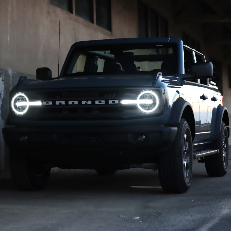 AlphaRex 21-23 Ford Bronco NOVA LED Projector Headlights Black AlphaRex Headlights  AXOPROS