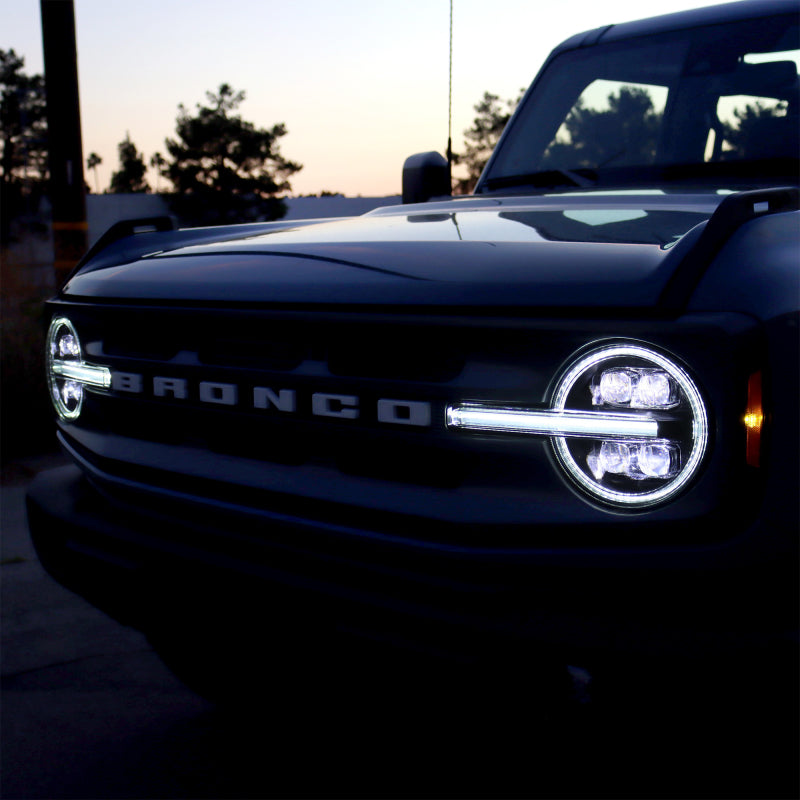AlphaRex 21-23 Ford Bronco NOVA LED Projector Headlights Black AlphaRex Headlights  AXOPROS
