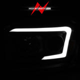 Anzo 06-09 Dodge RAM 1500/2500/3500 Headlights Black Housing/Clear Lens (w/ Light Bars) ANZO Headlights  AXOPROS