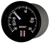 Autometer 52mm Stack Instruments -30INHG to +30PSI Mechanical Boost Gauge - Black AutoMeter Gauges  AXOPROS