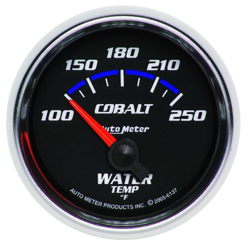 Autometer Cobalt 52.4mm 100-250 deg. F Short Sweep Electronic Water Temperature Gauge AutoMeter Gauges  AXOPROS