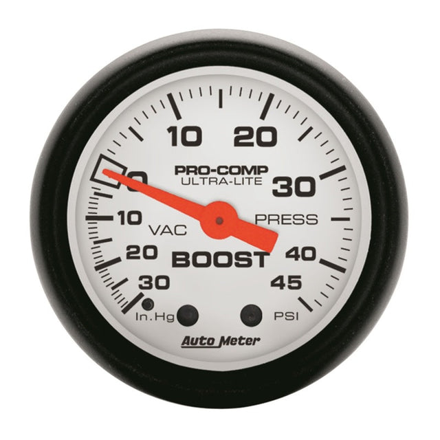 Autometer Phantom 52mm 30in Hg-Vac/45PSI Mechanical Vacuum/Boost Gauge AutoMeter Gauges  AXOPROS