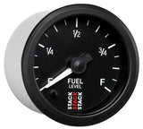Autometer Stack Instruments 52mm 0-280 Ohm Programmable Pro Stepper Motor Fuel Level Gauge - Black AutoMeter Gauges  AXOPROS