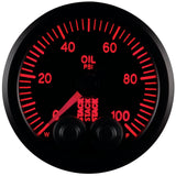 Autometer Stack Instruments Pro Control 52mm 0-100 PSI Oil Pressure Gauge - Black (1/8in NPTF Male) AutoMeter Gauges  AXOPROS