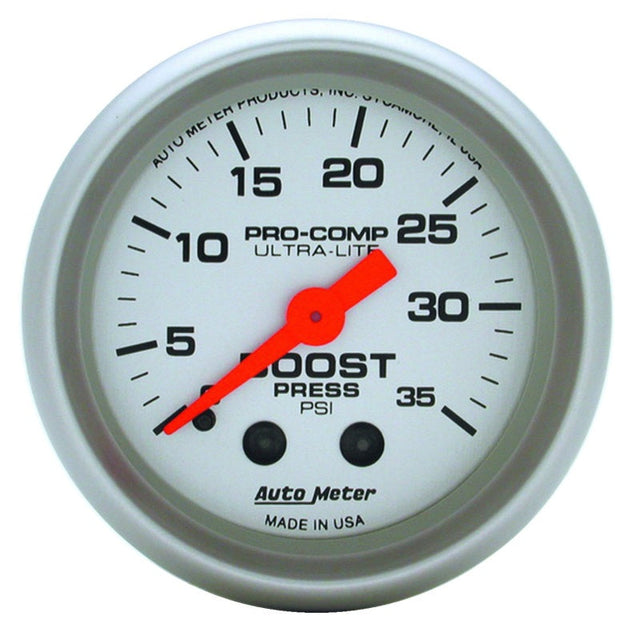 Autometer Ultra-Lite 52mm 35 PSI Mechanical  Boost Gauge AutoMeter Gauges  AXOPROS