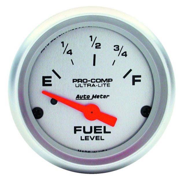 Autometer Ultra-Lite 52mm 73 OHMS Empty/10 OHMS Full Short Sweep Electronic Fuel Level Gauge AutoMeter Gauges  AXOPROS