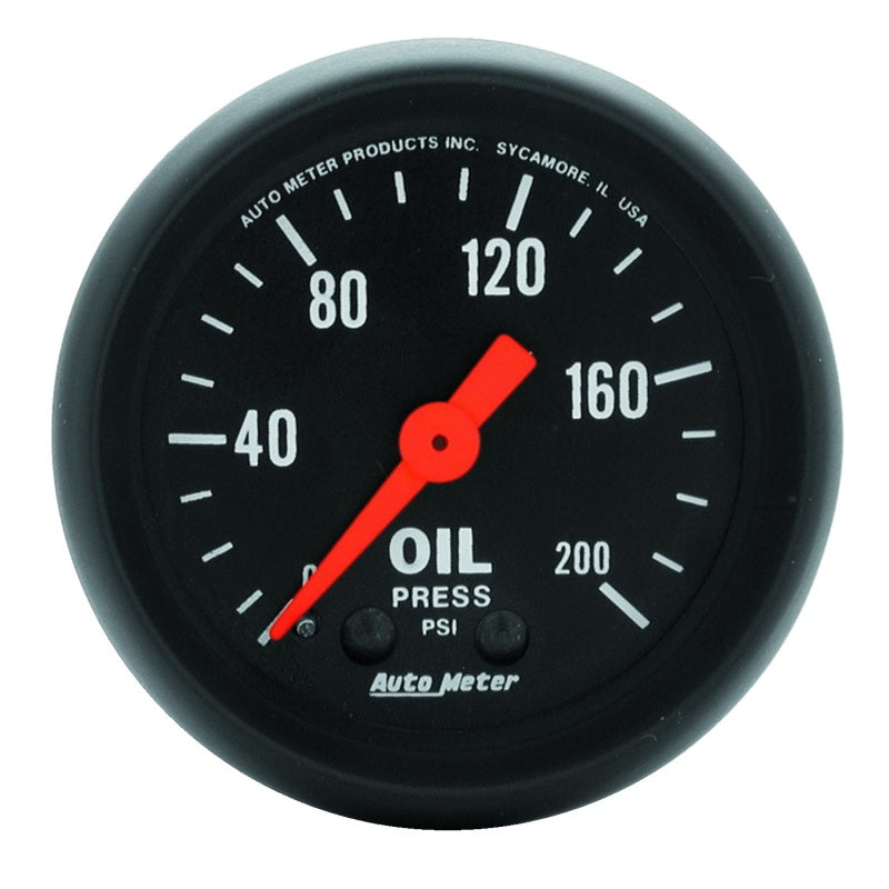 Autometer Z Series 52mm 0-200 PSI Mechanical Oil Pressure Gauge AutoMeter Gauges  AXOPROS