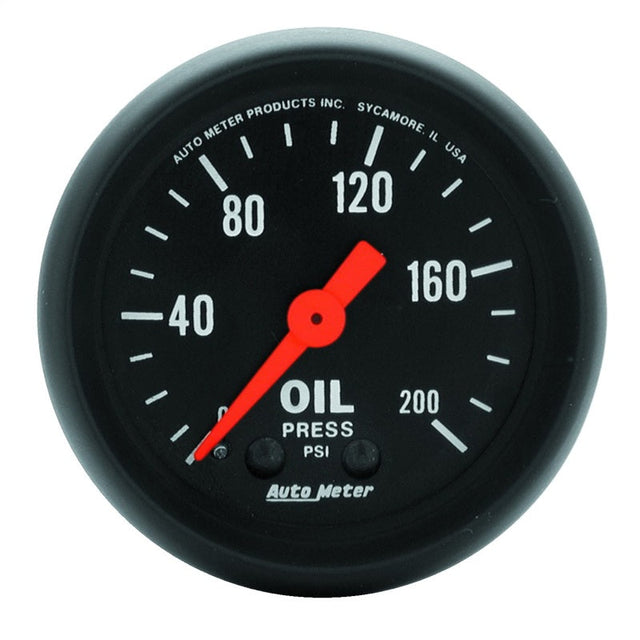 Autometer Z Series 52mm 0-200 PSI Mechanical Oil Pressure Gauge AutoMeter Gauges  AXOPROS