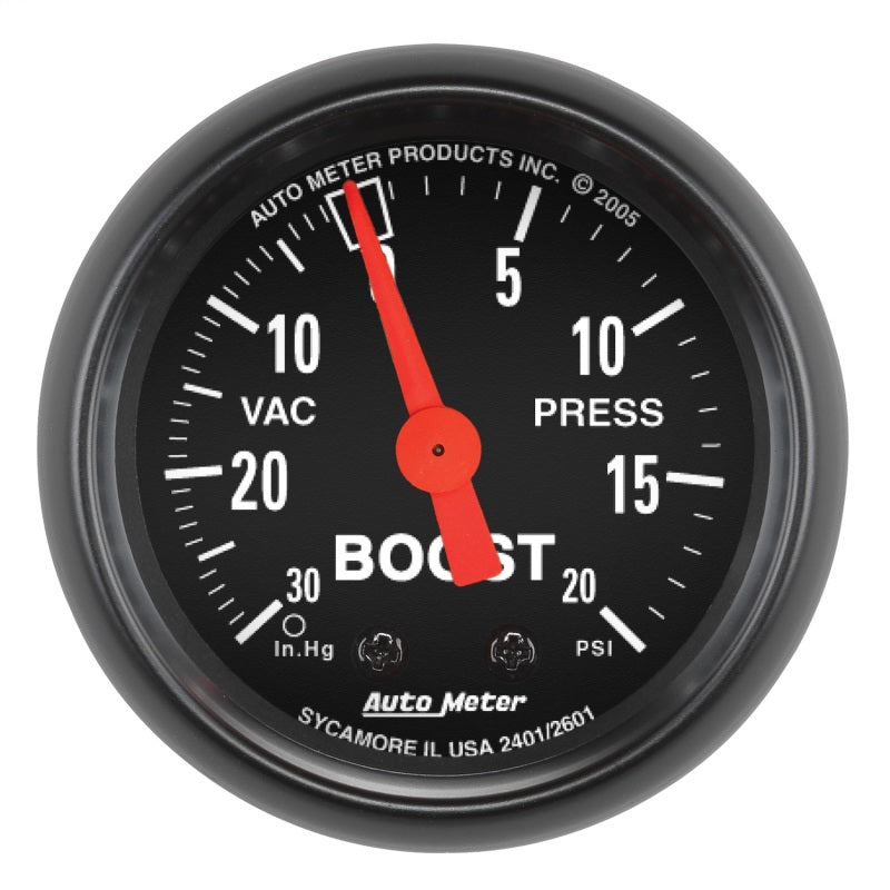 Autometer Z Series 52mm 20 PSI Mechanical Boost Vacumm Gauge AutoMeter Gauges  AXOPROS