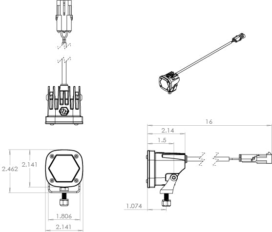 S1 White Laser Auxiliary Light Pod Baja Designs Auxiliary Light  AXOPROS